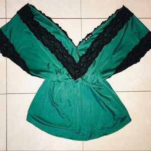 Green lace blouse